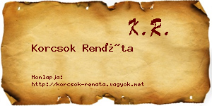 Korcsok Renáta névjegykártya